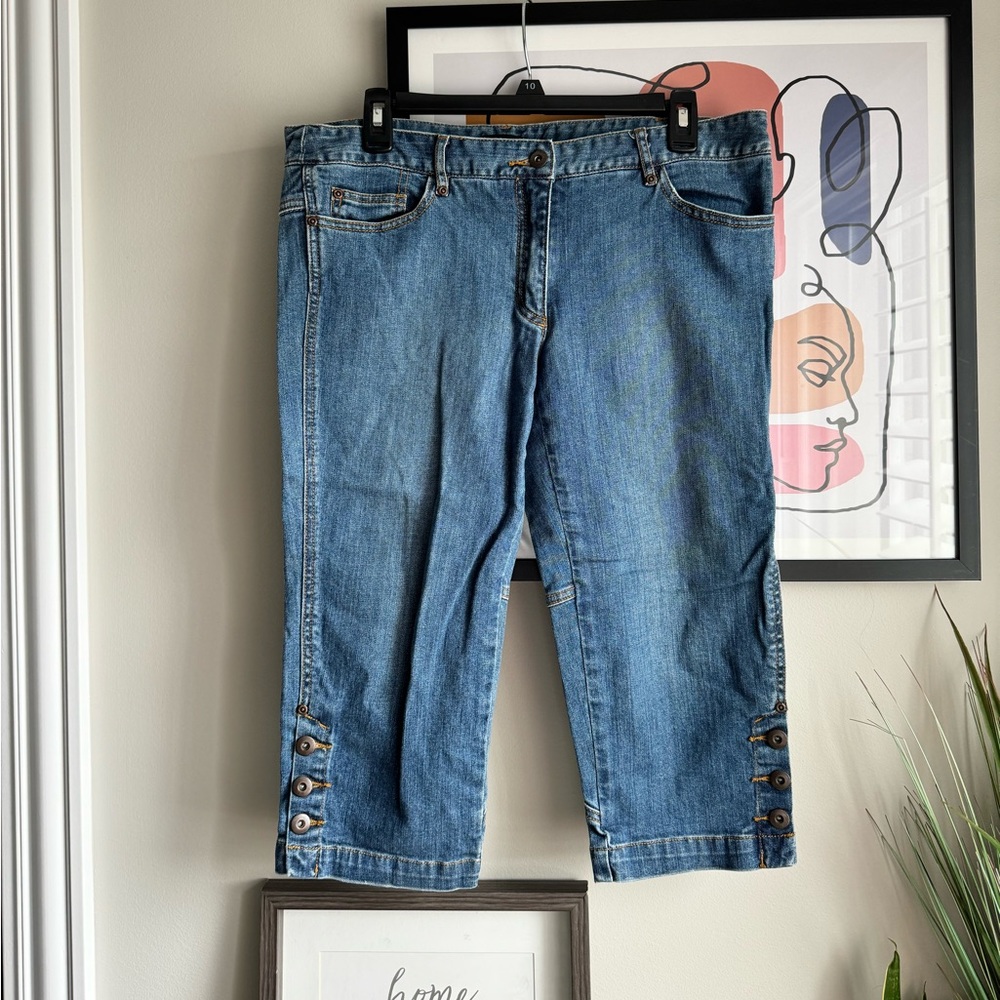 Y2K BCBGMaxAzria Blue Ankle Cropped Denim Capris
